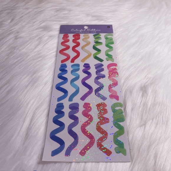 NEW Colourful Rainbow Ribbon Deco Stickers (Large Size) - Picture 2 of 4